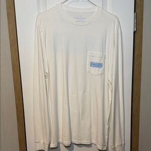 Vineyard Vines Men's Cream Long Sleeve Tee